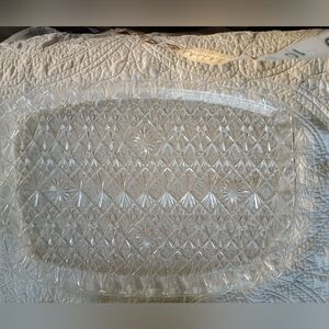 Vtg 1963 Trelawney Large Serving Tray Platter, Lucite, Atomic Starburst, 16"x22"